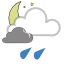 averses de pluie modérée / fréquentes